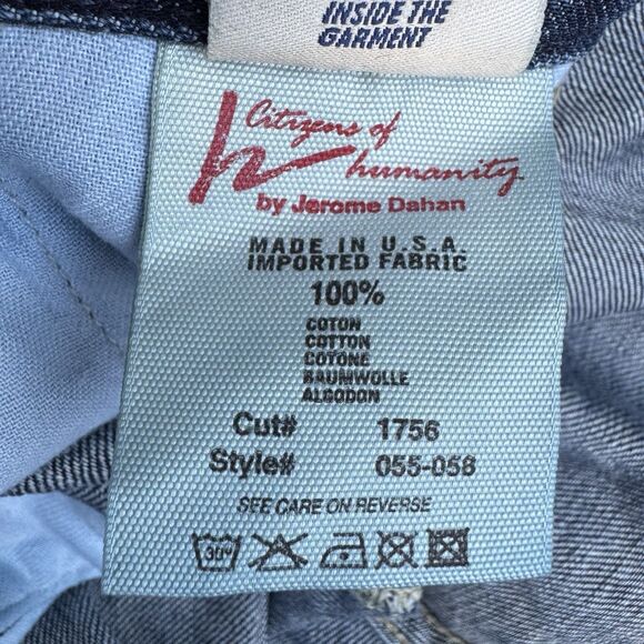 Citizens Of Humanity Baggy Wide Leg Dark Crop Jeans Size 31 Y2K Grunge Punk 90s - Picture 6 of 9